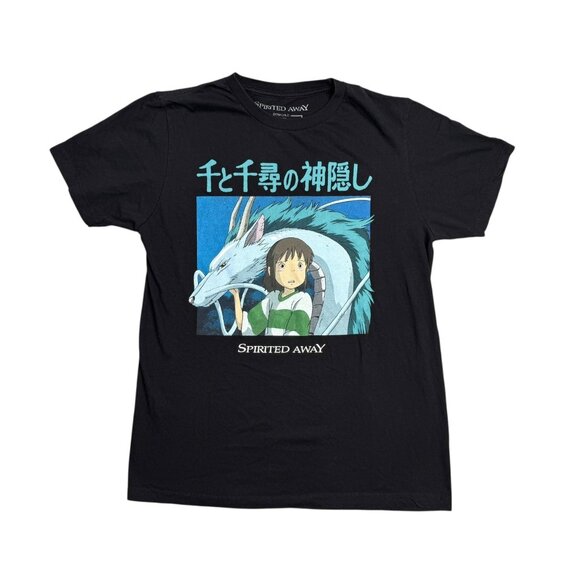 Spirited Away T Shirt Size Medium Black Studio Ghibli Vintage Graphic Tee M 2001 - Picture 1 of 7